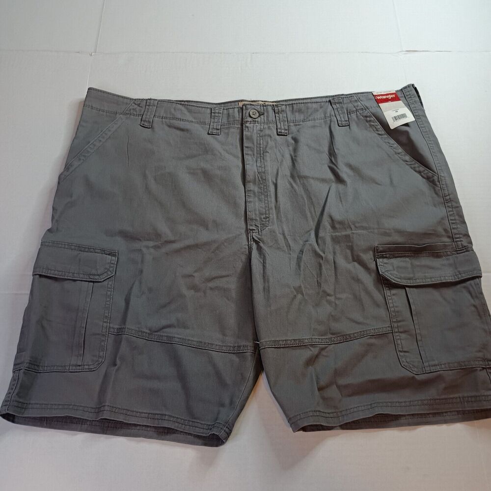 Wrangler Authentics Cargo Shorts Men's 48 Gray 10" Inseam Cotton Blend‎